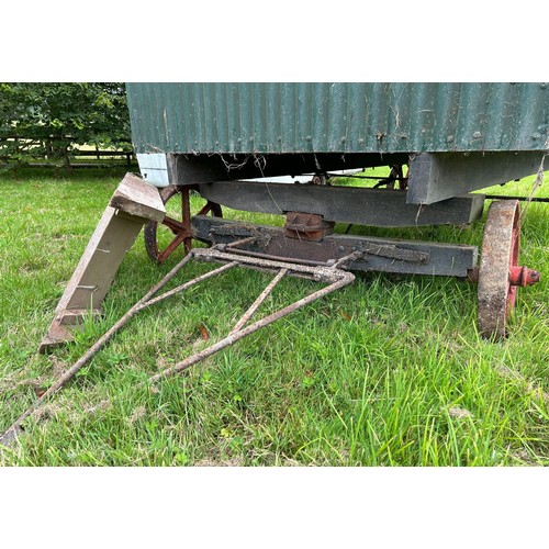 54 - ***Regretfully withdrawn*** A Victorian shepherd's hut, with a draw bar and steps, ideal to use as i... 