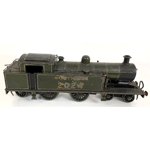 9 - A Leeds Model Co O gauge, 0-6-4 clockwork locomotive, boxed, and another (2)