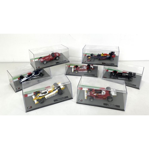 15 - A large group of F1 race cars, all cased (2 boxes)