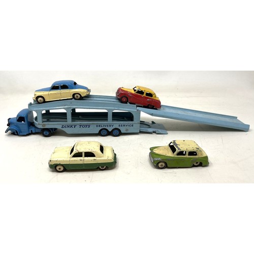 25 - A Dinky Supertoys Gift Set No 990 Pullmore Car Transporter, with four cars, boxed