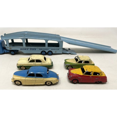 25 - A Dinky Supertoys Gift Set No 990 Pullmore Car Transporter, with four cars, boxed