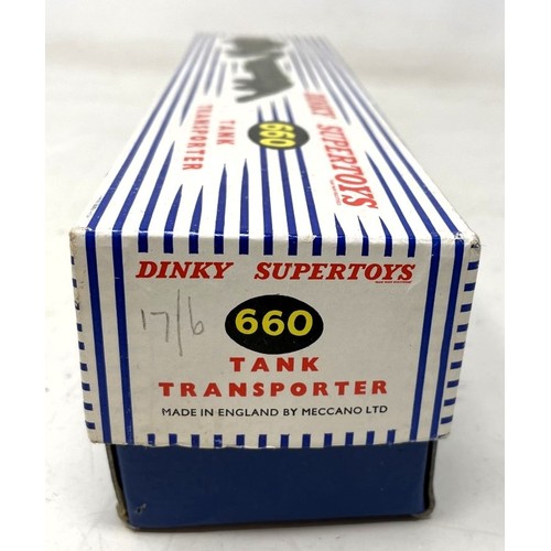 26 - A Dinky Supertoys No 660 Tank Transporter, boxed and a Dinky Supertoys box only for No 955