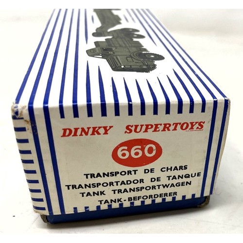 26 - A Dinky Supertoys No 660 Tank Transporter, boxed and a Dinky Supertoys box only for No 955