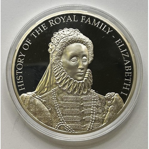 70 - A Westminster History of the Royal Family - Elizabeth I commemorative 5 oz silver coin, with certifi... 