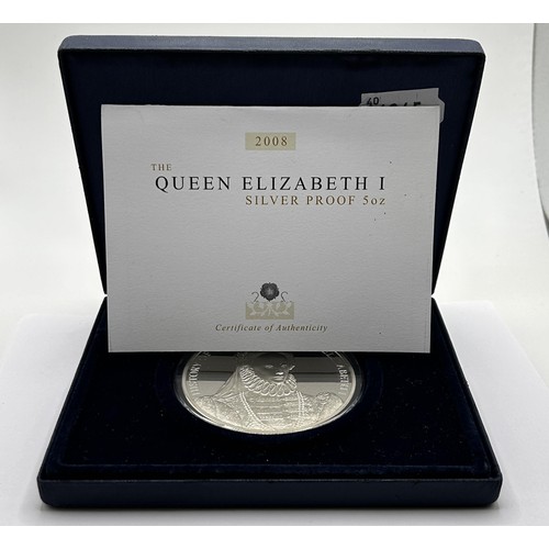 70 - A Westminster History of the Royal Family - Elizabeth I commemorative 5 oz silver coin, with certifi... 