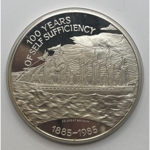 97 - A Royal Mint Falklands Islands 100th Anniversary of Self Sufficiency commemorative silver proof coin... 