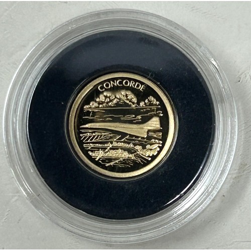 106 - An History of Aviation coin set, with a quarter sovereign