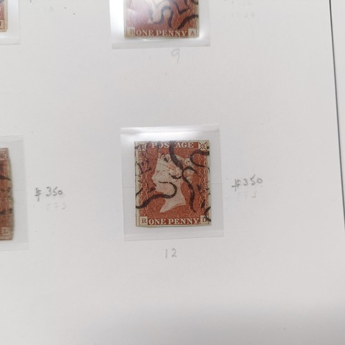 169 - A group of twelve QVR penny reds, numbers in cross, cat. over £2,700