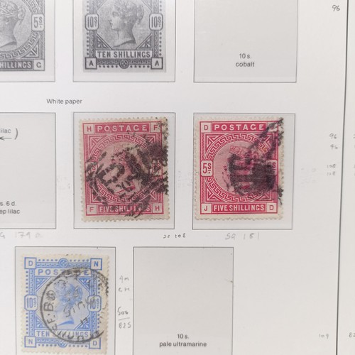 170 - A group of six QVR high value stamps, 2/6, 5/- (2), 10/- and £1 (2), cat. approx. £12,00... 