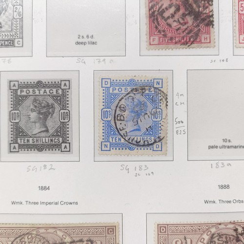 170 - A group of six QVR high value stamps, 2/6, 5/- (2), 10/- and £1 (2), cat. approx. £12,00... 