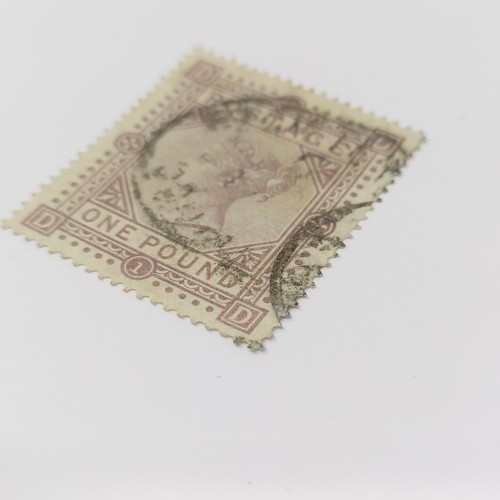 172 - A QVR £1 brown anchor watermark stamp, cat. £7,000