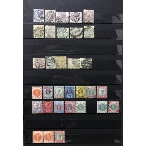 175 - A goup of GB stamps, QVR onwards, including a penny black with four margins, set and others, mint an... 