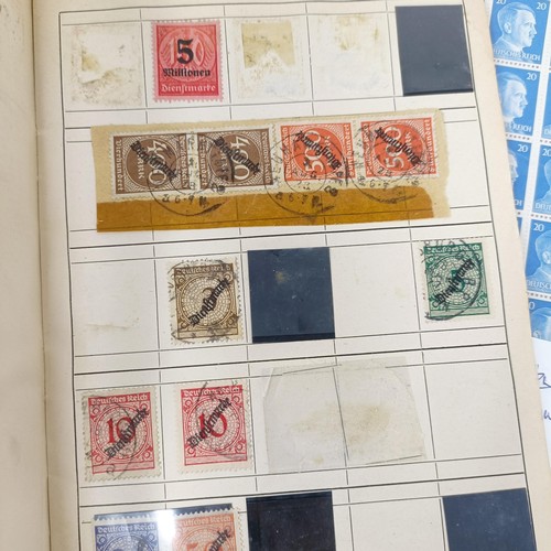 185 - Assorted stamps, to include Third Reich, in two albums