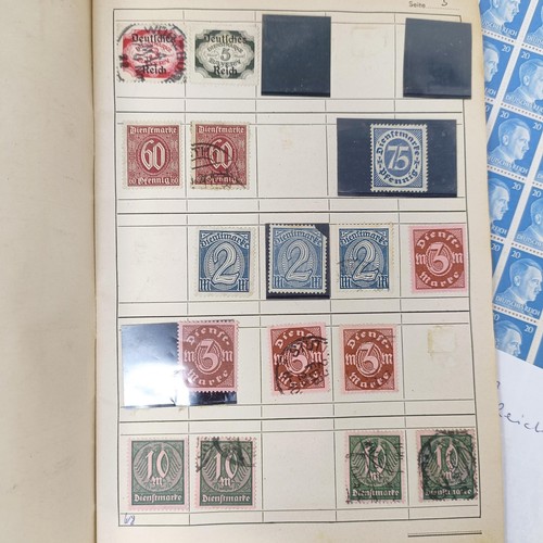 185 - Assorted stamps, to include Third Reich, in two albums