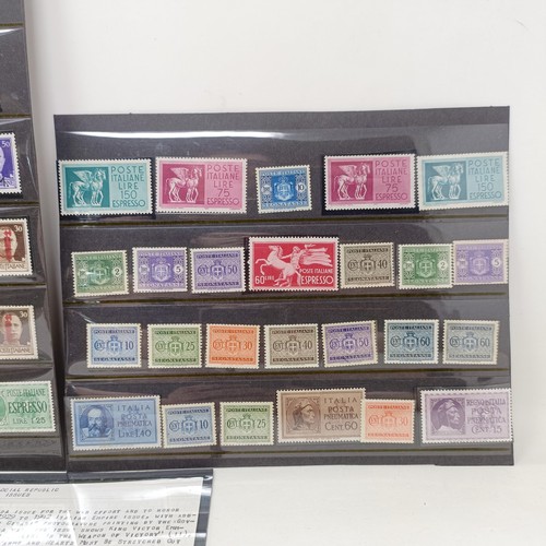 186 - A group of assorted Italian stamps, mostly overprints