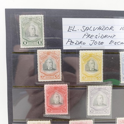 187 - A set of El Salvador 1857-1923 President Escalon stamps, 1 Centavo-100 Centavos