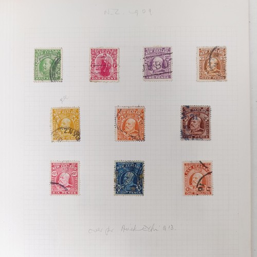 224 - New Zealand- 1862-1930 collection on album leaves with some better sets and values inc. some useful ... 