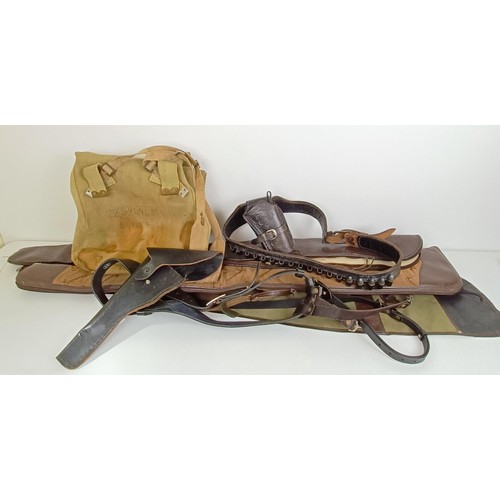 272 - ***Regretfully Withdrawn*** A trench shovel, assorted knives, assorted soft gun cases, and other ite... 