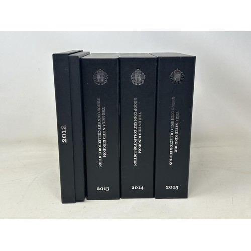 101 - A Royal Mint 2012 United Kingdom proof coin set, and three Royal Mint United Kingdom coin set collec... 