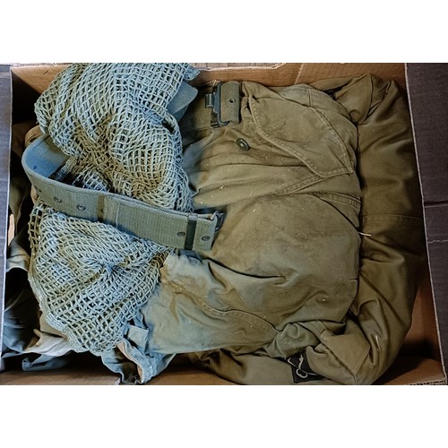 262 - Assorted military uniforms, and assorted accessories (3 boxes)