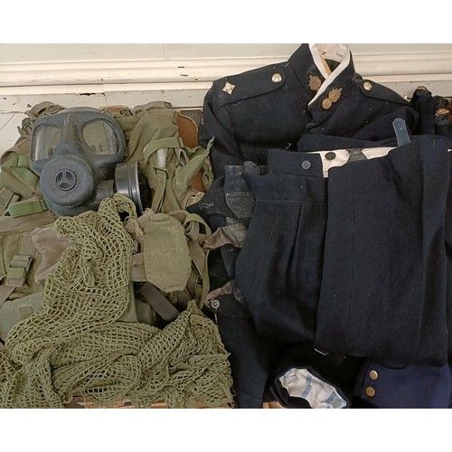 262 - Assorted military uniforms, and assorted accessories (3 boxes)