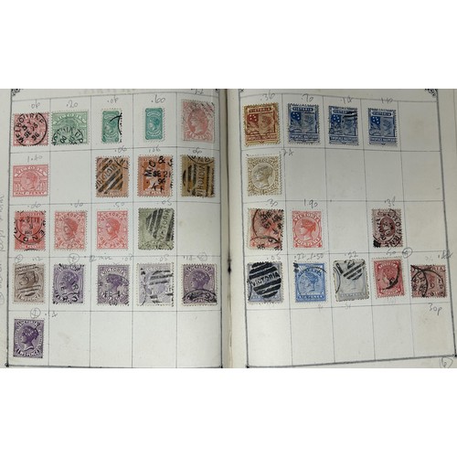 228 - An album of stamps, including a penny black, trimmed to the bottom