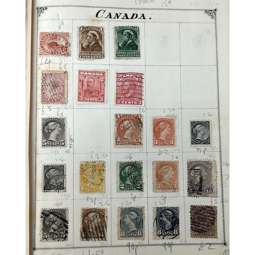 228 - An album of stamps, including a penny black, trimmed to the bottom