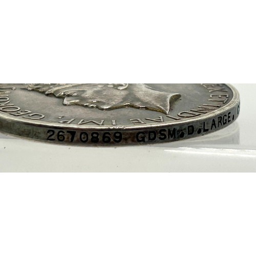 296 - A General Service Medal, awarded to 2670869 Gdsm D Large, Coldm Gds, with Palestine 1945-48 clasp