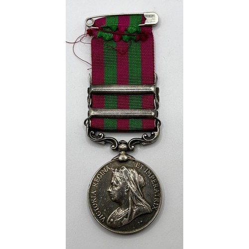 297 - An India Medal, awarded to 4012 Pte A Knight 1st Bn Ryl W ??? Regt, with Punjab Frontier 1887-98 and... 