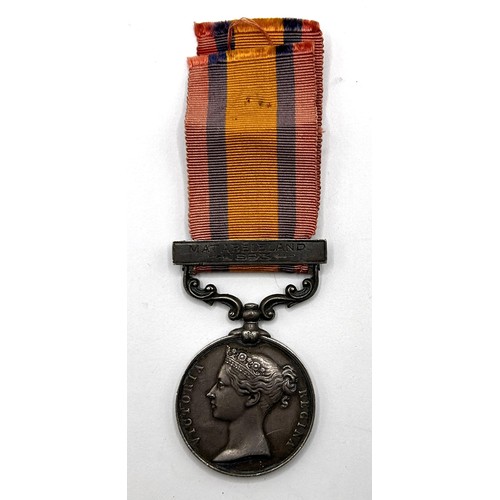 299 - A South Africa Medal, re-named to W Mitchley, Mashonaland Mission, and applied a (later) clasp, Mata... 