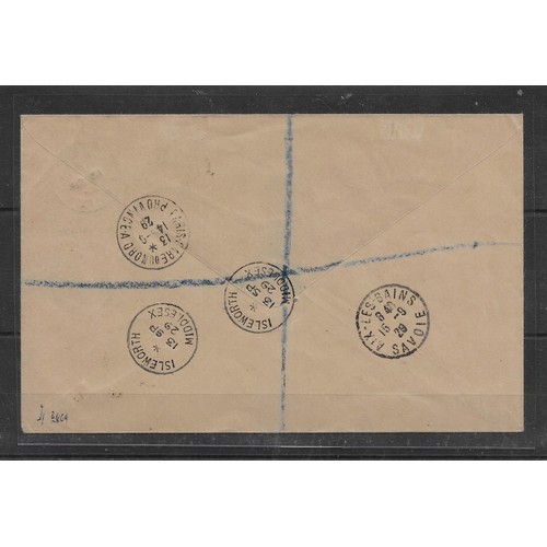 234 - Great Britain - Fine 1929 registered cover from Isleworth to Paris franked with the 1929 Postal Unio... 