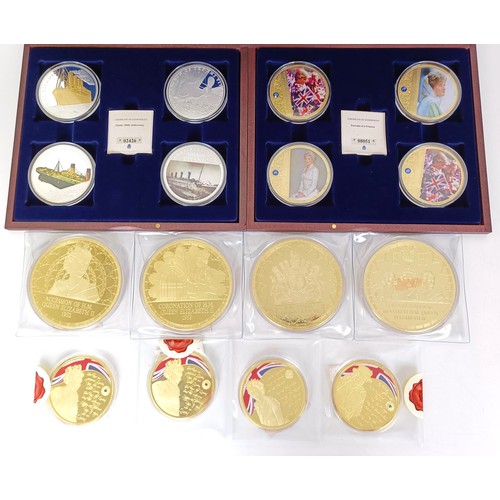 116 - Assorted Westminster and other commemorative coins, mostly cased or in boxes