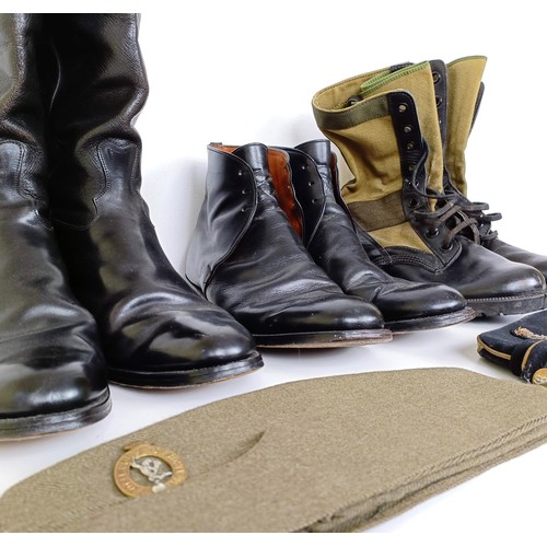 281 - The large group of uniforms, shirts, boots, hats and other items, formerly belonging to Major A G Ha... 