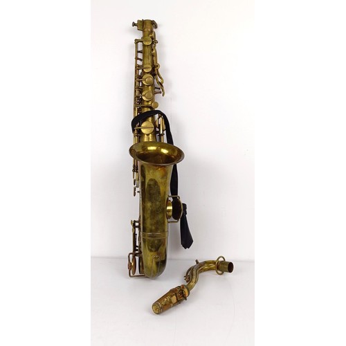 507 - A brass saxophone, by Hobs, Concours, Paris, in a hard wooden case