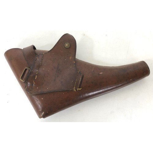 304 - A leather pistol holster, Wilmot Bennett, Walsall, 1914, a group of spearheads, a bayonet and other ... 