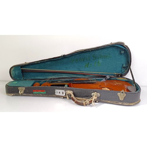 526 - A violin, cased