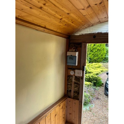 550 - A shepherd's style hut, removed from a Country House near Fordingbridge, with a draw bar, steps and ... 