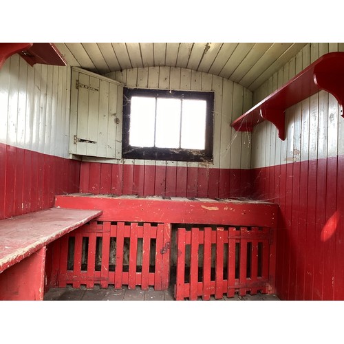 551 - A late 19th/early 20th century shepherd's hut, in largely original condition, with steps and a draw ... 