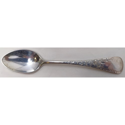 718 - A set of six sterling silver coffee spoons, a silver plated box, decorated bee, a stamp box, and ass... 