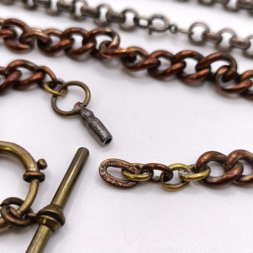 788 - A silver coloured metal chain, and assorted other chains