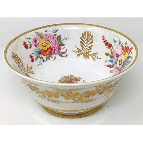 572 - A 19th century porcelain bowl, decorated flowers, and assorted other ceramics (3 boxes)