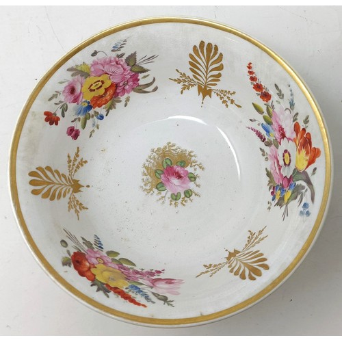 572 - A 19th century porcelain bowl, decorated flowers, and assorted other ceramics (3 boxes)