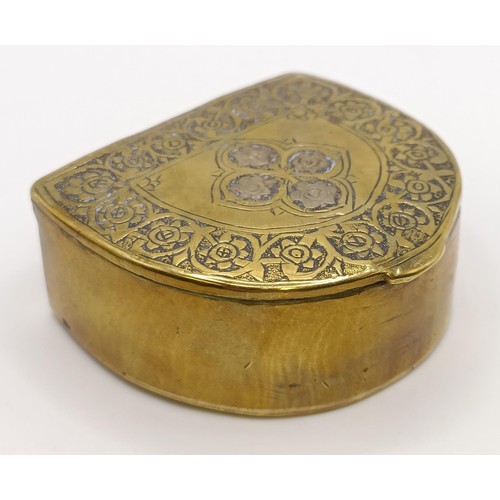 837 - A 19th century brass snuff box, and two others (3)