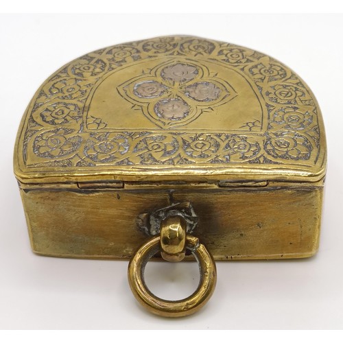 837 - A 19th century brass snuff box, and two others (3)