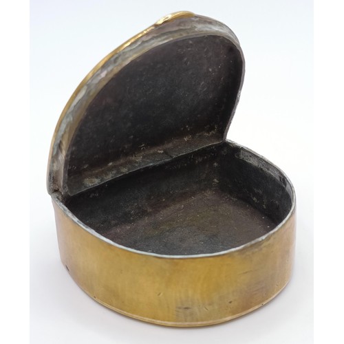 837 - A 19th century brass snuff box, and two others (3)