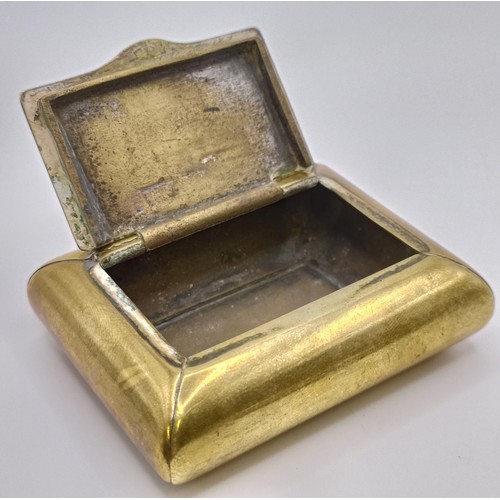 837 - A 19th century brass snuff box, and two others (3)