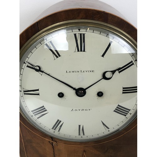 851 - A bracket clock, the dial and back plate signed Lewin Levine, London, with Roman numerals, striking ... 