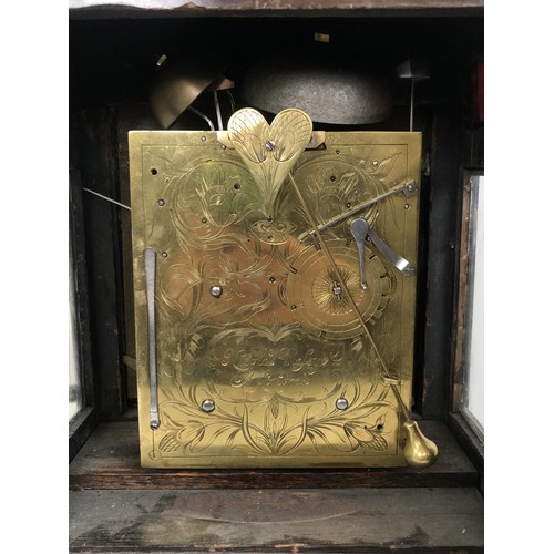 852 - A late 17th/early 18th century bracket clock, with repeat, the engraved back plate signed Nicolas Ma... 