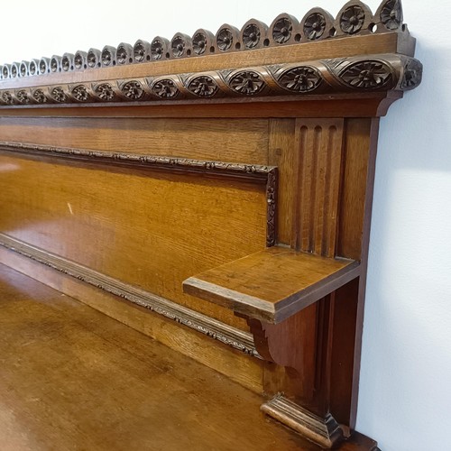 910 - A Victorian oak buffet, with a raised back, on a base with two drawers and two cupboard doors, 153 c... 