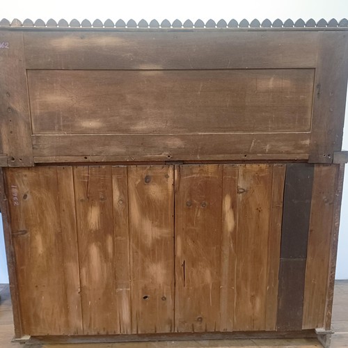 910 - A Victorian oak buffet, with a raised back, on a base with two drawers and two cupboard doors, 153 c... 